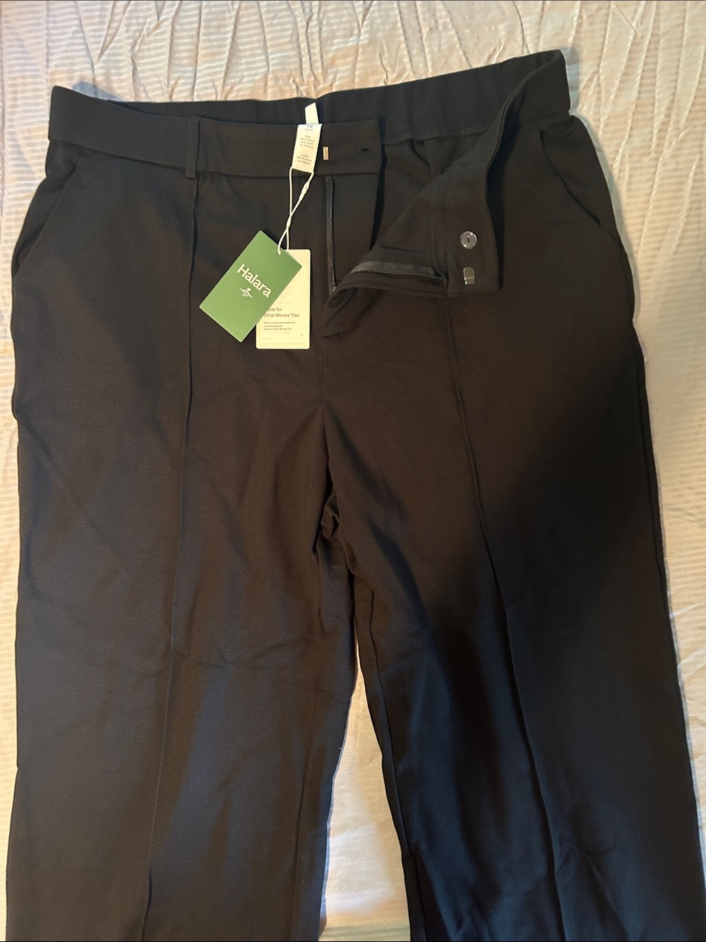 HALARA Black Tailored Straight-Leg Pants